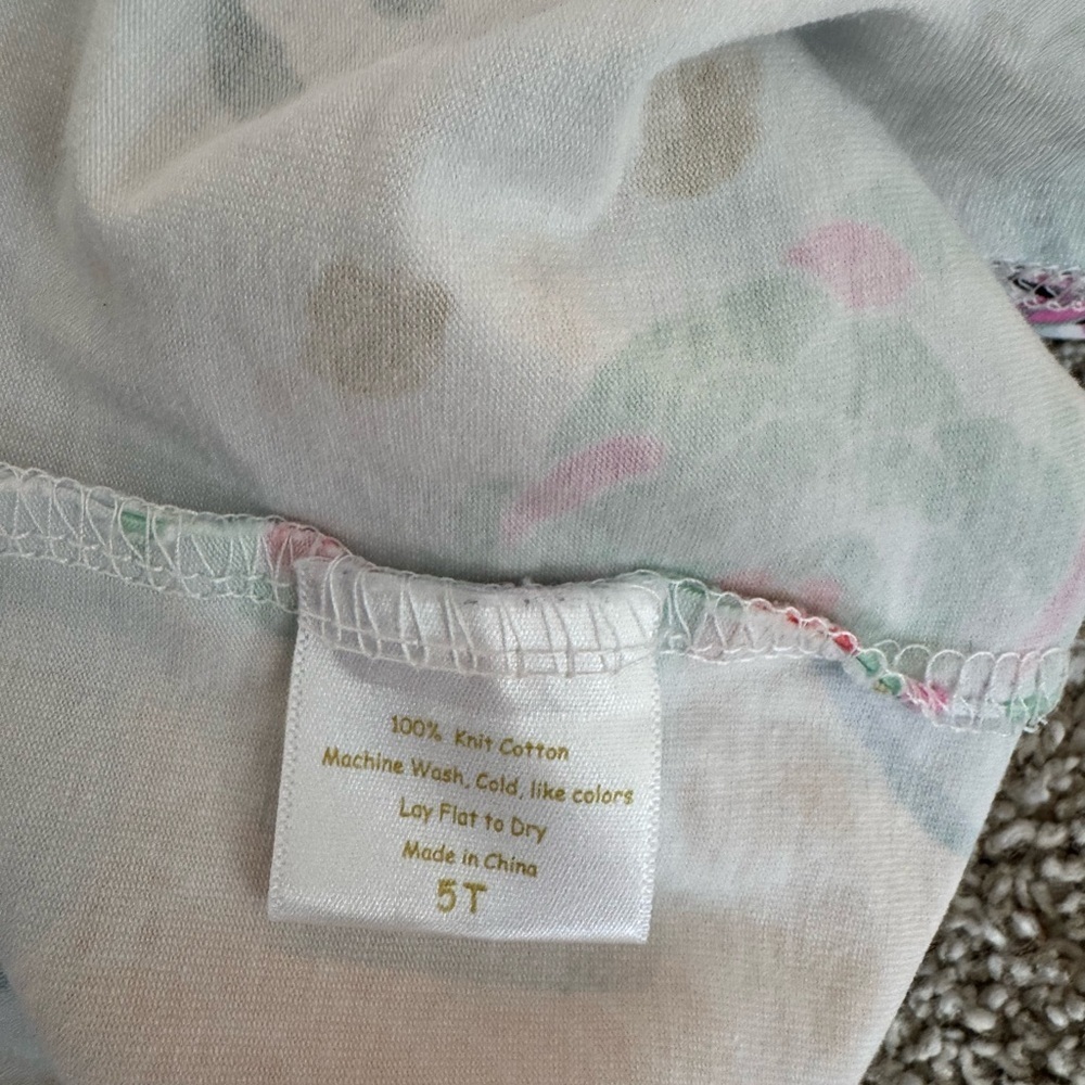 Toddler girls Sleeveless Sundress Blue and Green abstract floral print Size 5T - Picture 8 of 8